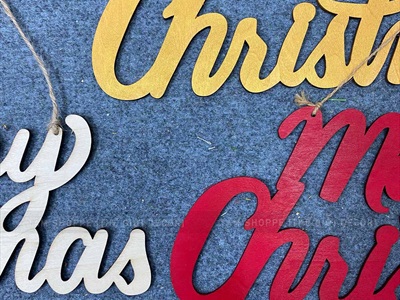 Chữ Merry Christmas 35x14cm [Bằng gỗ - Nhiều màu] CHU-GO-18